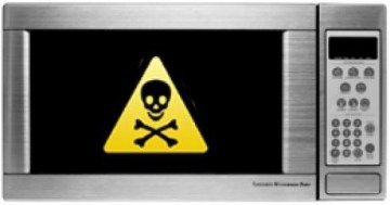 Picture Suggesting Dangers and Side Effects of Microwave Cooking