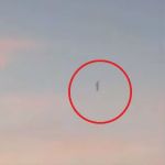 Picture of Vertical UFO Alien Spotted Over Mexico