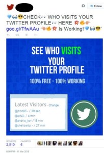 Image of Tweet: Who Visits Your Twitter Profile, App