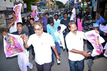 Image about Keralites Beating Lord Rama Pictures with Slippers