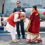 Image about PM Narendra Modi Bowed Down in Front of Mrs Adani