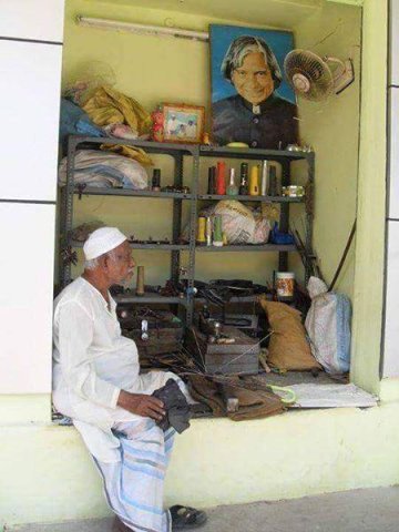 Picture about Abdul Kalam's Brother's Umbrella Repair Shop