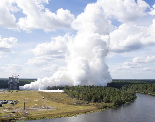 Image of Rocket Engine test at NASA's Stennis Space Center in Mississippi