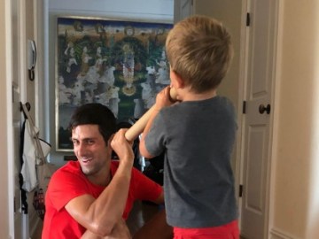 Image Showing Novak Djokovic Has Lord Krishna Painting at Home