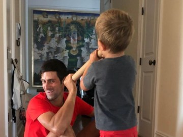 Image Showing Novak Djokovic Has Lord Krishna Painting at Home