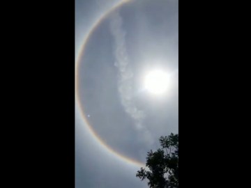Image about Rare Full Circle Rainbow Brahma Dhanush Seen in Gujarat