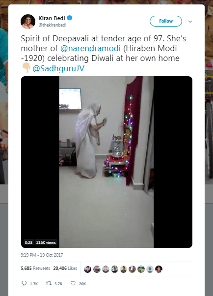 Image of the story on Twitter post of Kiran Bedi