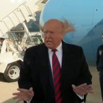 Image about Trump's Wig Blowing Off Plane Engine Propeller, Video