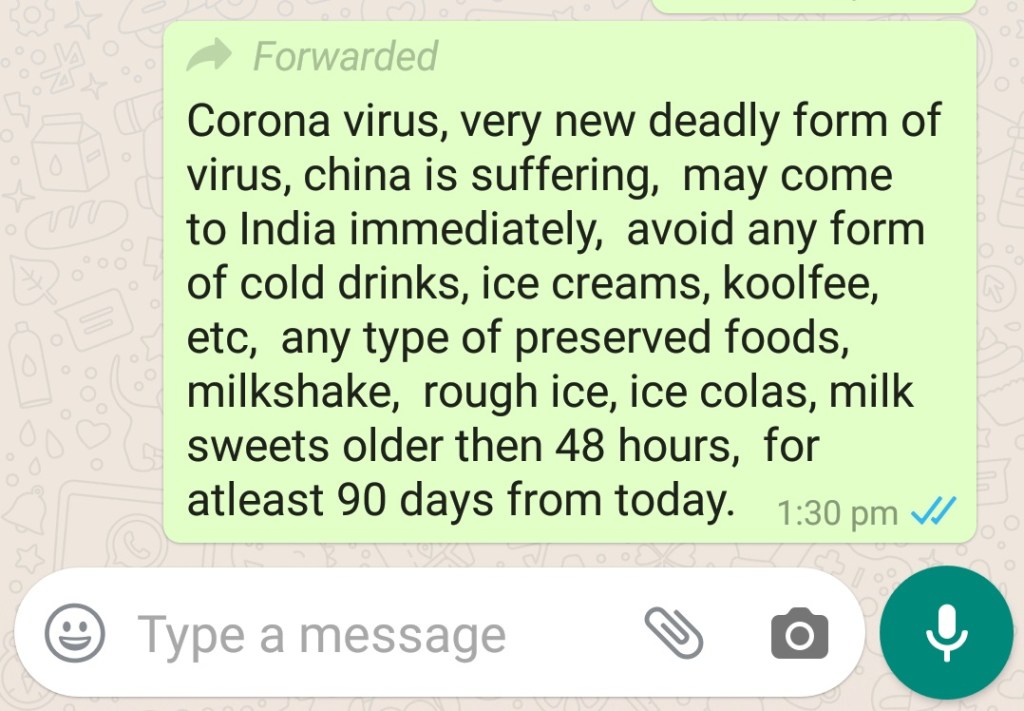 Image about Warning - Coronavirus Can Spread Through Food in India