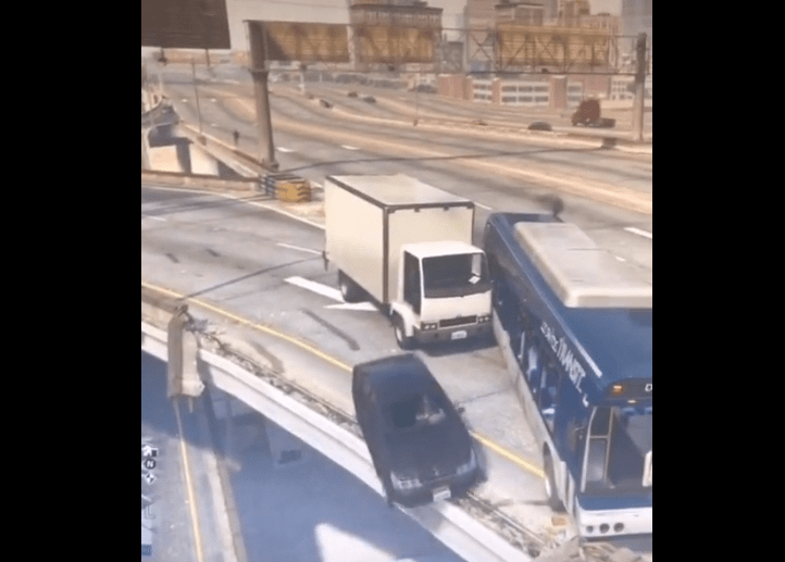 Image about Foolish Accidents - Vehicles Falling Down Broken Bridge