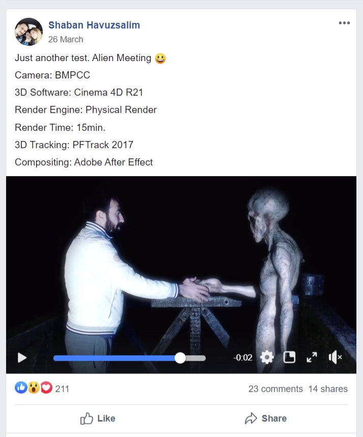Image of Facebook post explaining about the CGI video