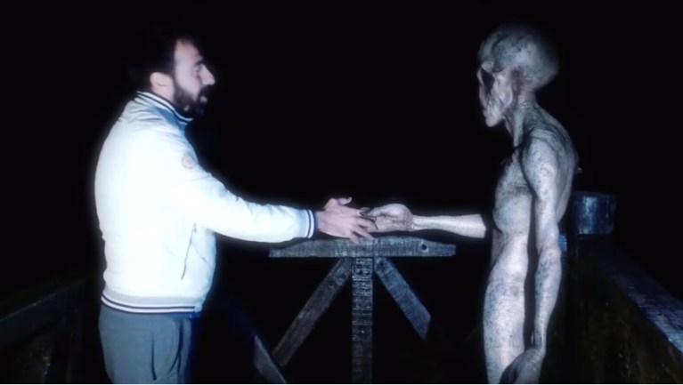 Image about Alien Makes Contact With Human, Video