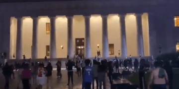 Image about Protestors Broke Inside White House, Trump Fleed