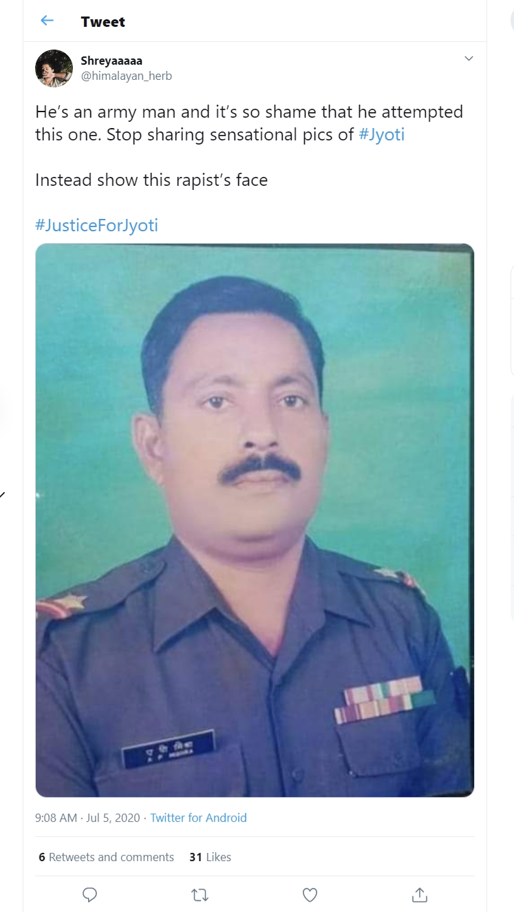Image of Justice for Jyoti Paswan posts on Twitter