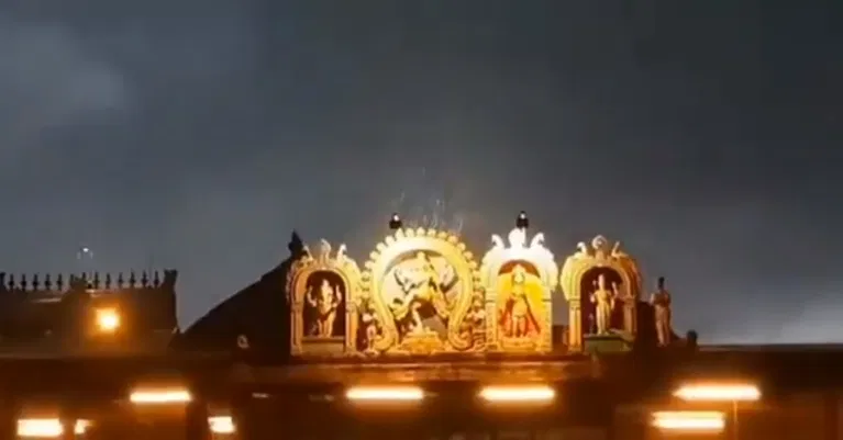 Image about Miracle Rain Shower Only on Nataraja Temple Idol
