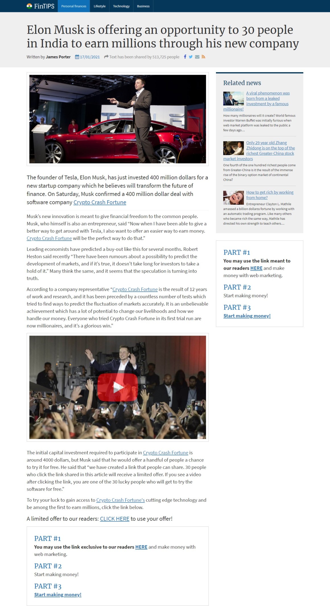 Image about Elon Musk Offering Opportunity to Earn Millions, Bitcoin Scam