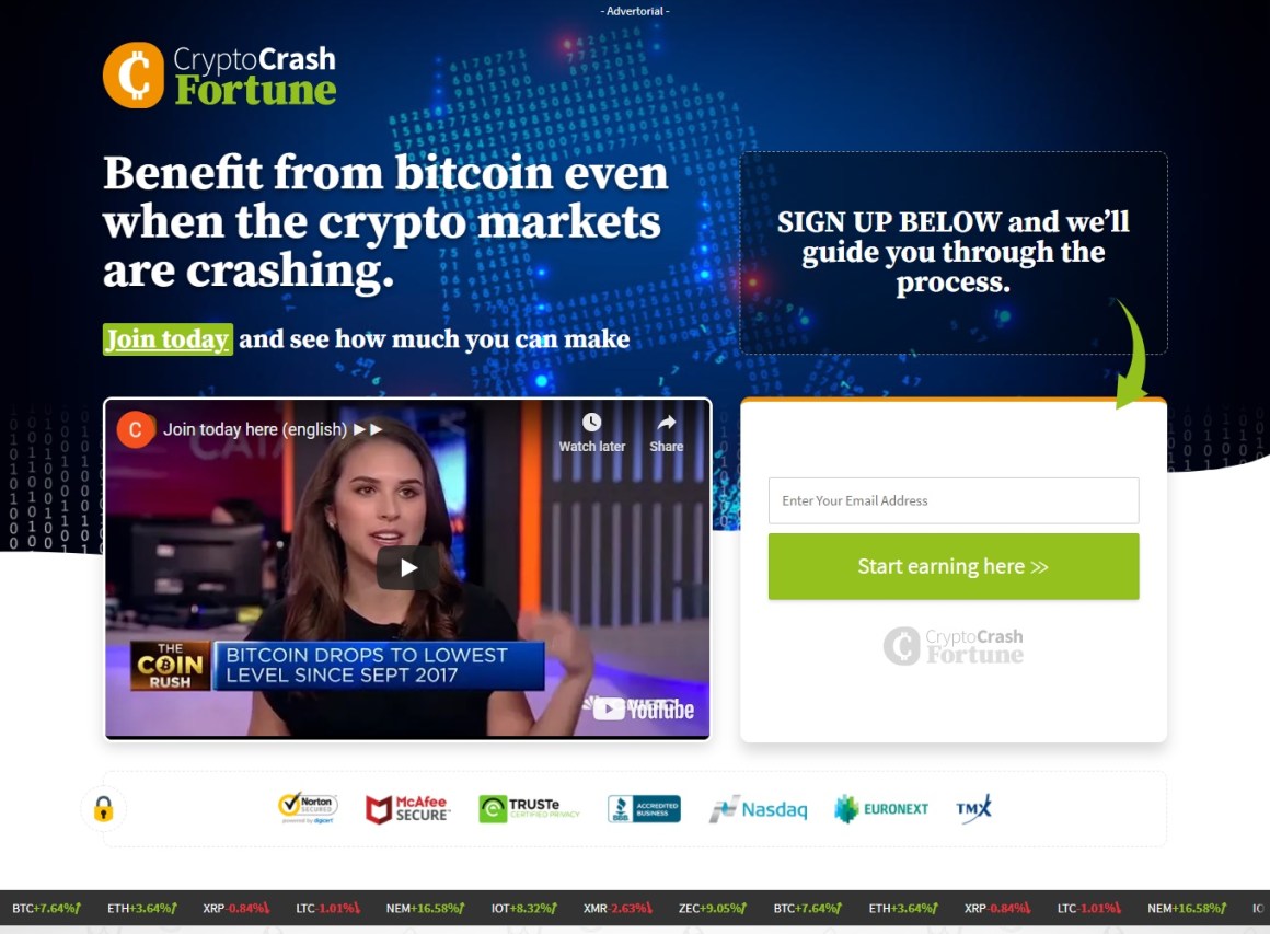 Image of Deceiving readers into joining a Bitcoin platform