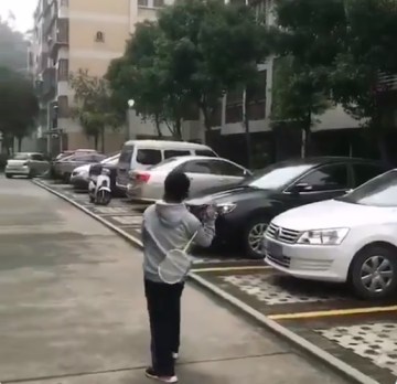 Image about Playing Badminton Alone With the Wind, Video